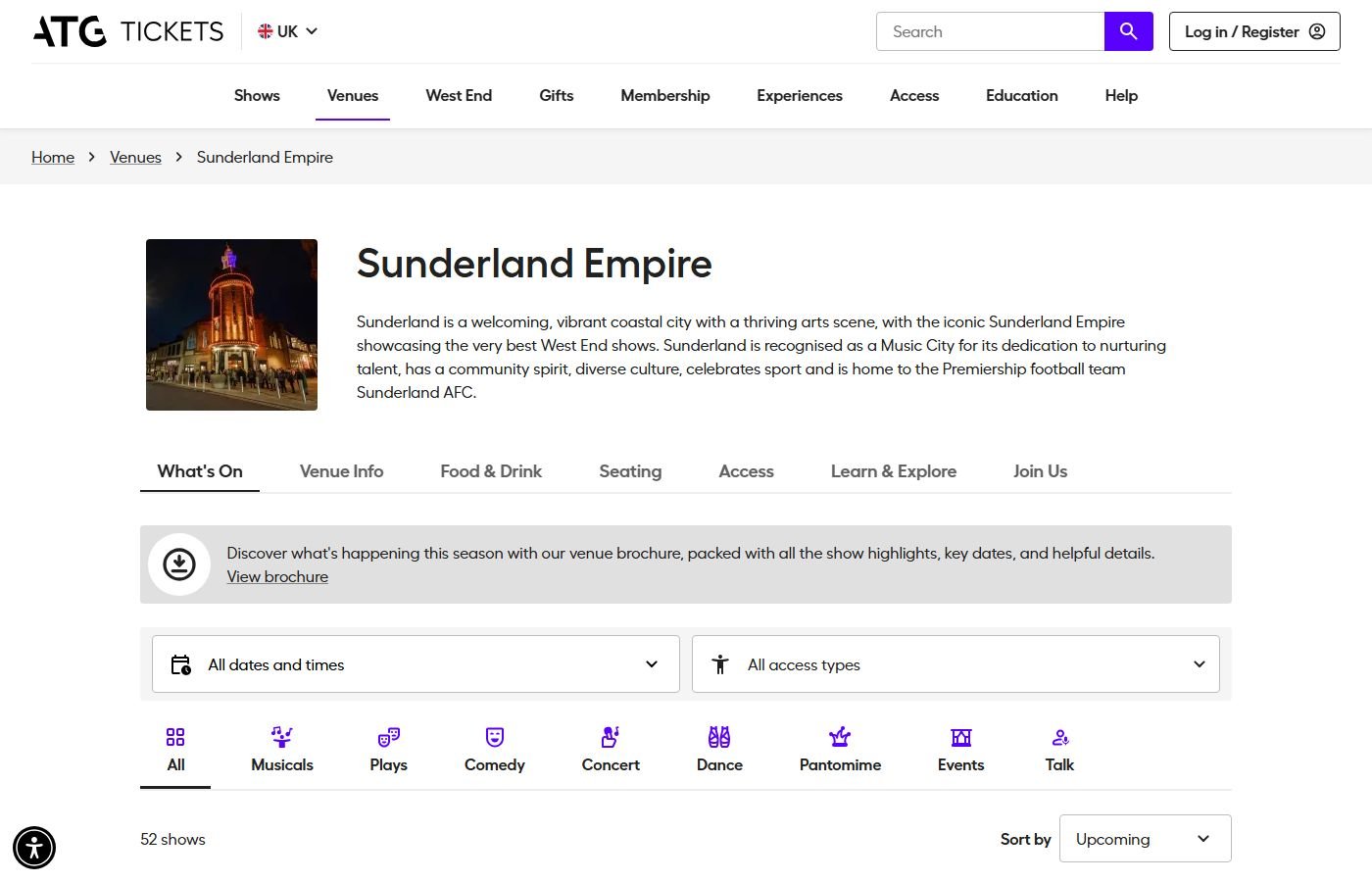 Sunderland Empire – Events