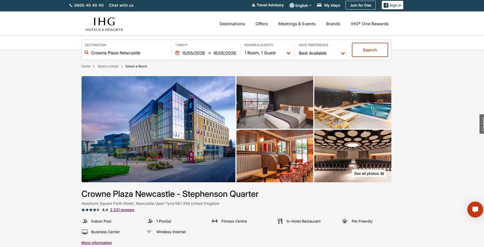 Crowne Plaza Newcastle – Stephenson Quarter