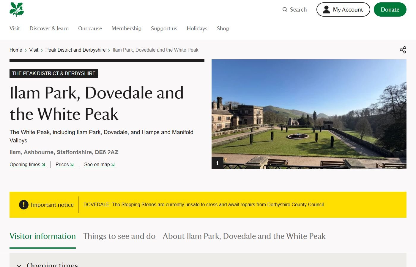 Ilam Park – National Trust Tea Room